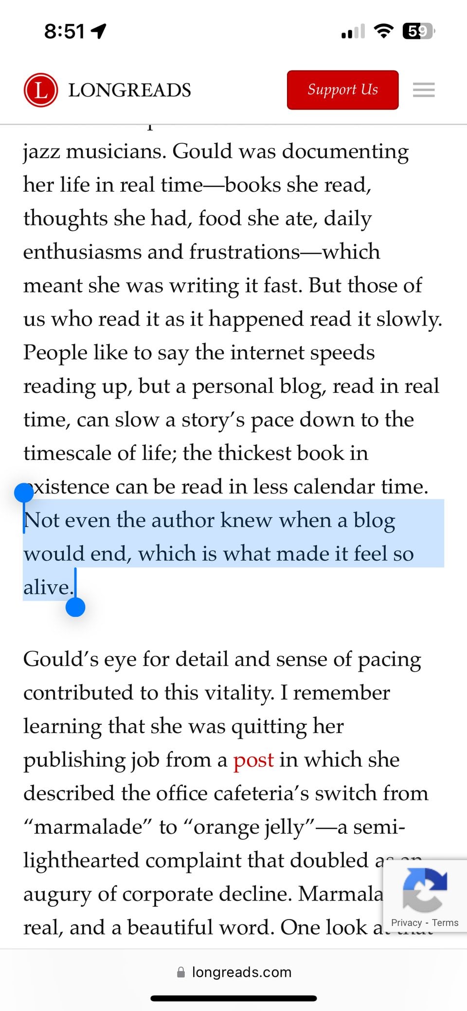 a fragment of text about emily magazine from the linked article which is about the history of internet writing as an aesthetic and literary phenomenon